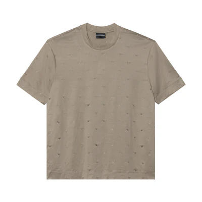 Emporio Armani Khaki SS25 Eagle Emblem Short Sleeve T-Shirt. EM001400-AF10017-F6064