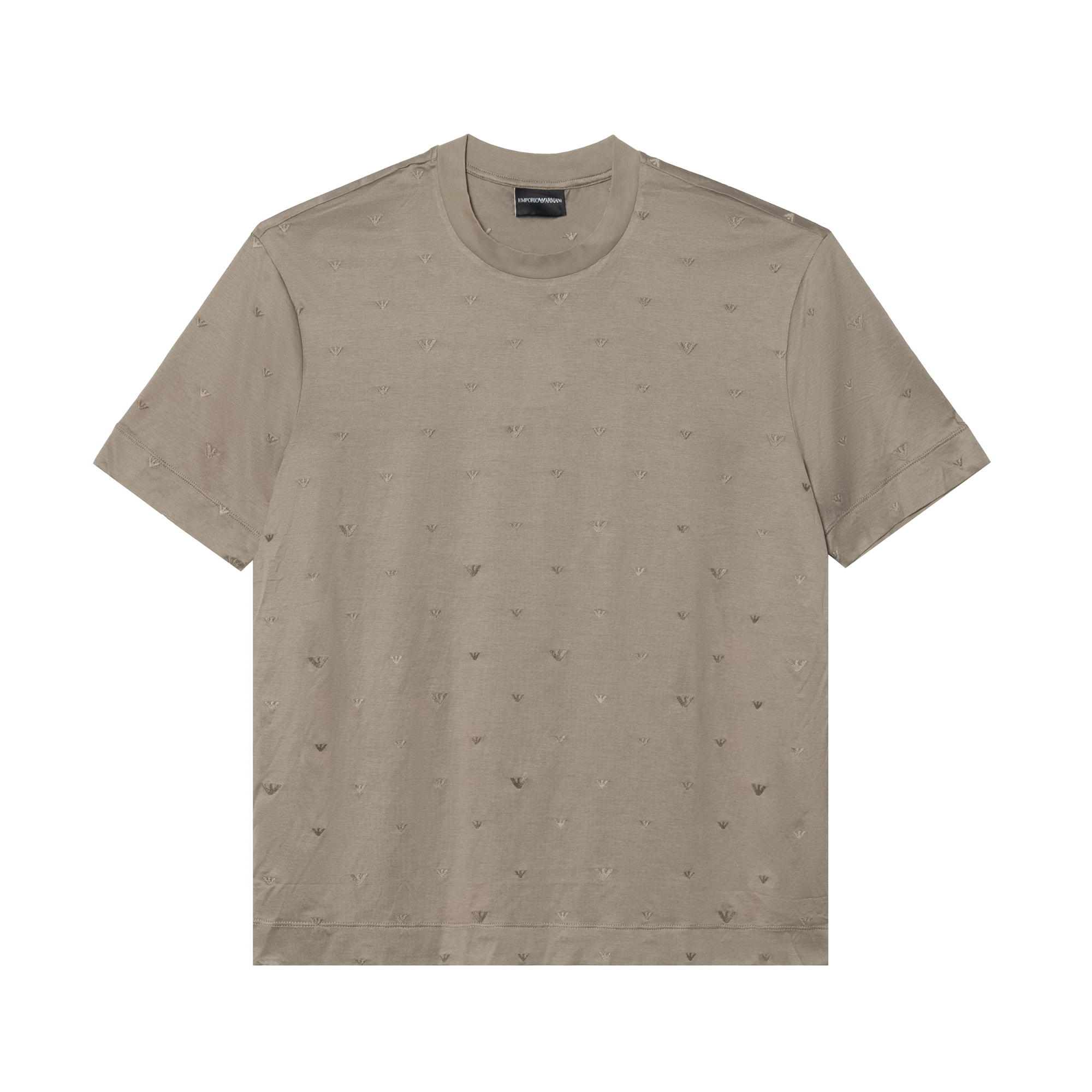 Order エンポリオアルマーニ カーキ SS25 イーグルエンブレム 半袖Tシャツ EM001400-AF10017-F6064