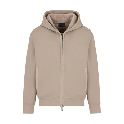 Emporio Armani Khaki Zip-Up Casual Hoodie Long Sleeve Sweatshirt. 6D1M97-1JHSZ-0144