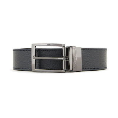 EMPORIO ARMANI Leather Belt with Engraved Logo & Metal Pin Buckle, 3.5cm Wide. Y4S195YLO8J180742