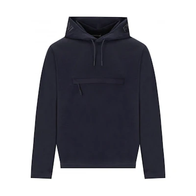 EMPORIO ARMANI Letter Logo Print Hoodie Midnight Blue Long Sleeve Sweatshirt EM000039-AF10103-UB118
