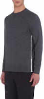 Shop EMPORIO ARMANI 字母印花圓領毛衣 - 深灰色 6L1MXH-1MIVZ-0631