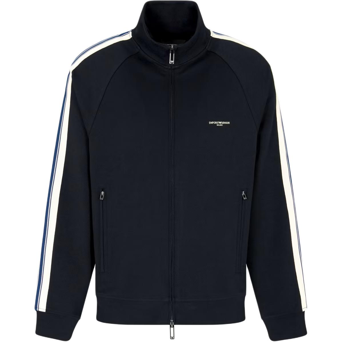 Emporio Armani  Letter Print Zip Up Jacket Navy Blue EM002872-AF13488-UB118