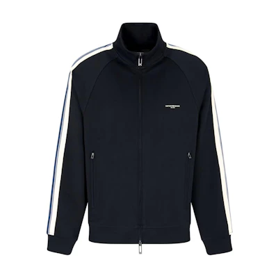 Emporio Armani Letter Print Zip Up Jacket Navy Blue EM002872-AF13488-UB118