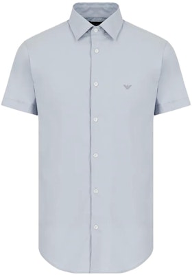 EMPORIO ARMANI Light Blue Embroidered Eagle Logo Casual Short Sleeve Shirt 8N1C91-1NI9Z-0785 Order EMPORIO ARMANI Light Blue Embroidered Eagle Logo Casual Short Sleeve Shirt 8N1C91-1NI9Z-0785