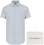 Lookbook EMPORIO ARMANI Light Blue Embroidered Eagle Logo Casual Short Sleeve Shirt 8N1C91-1NI9Z-0785