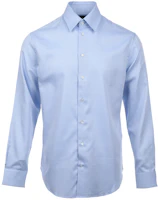 Emporio Armani Light Blue Jacquard Check Long Sleeve Shirt FW24. EM000194-TE10955-F9024 Emporio Armani Light Blue Jacquard Check Long Sleeve Shirt FW24. EM000194-TE10955-F9024