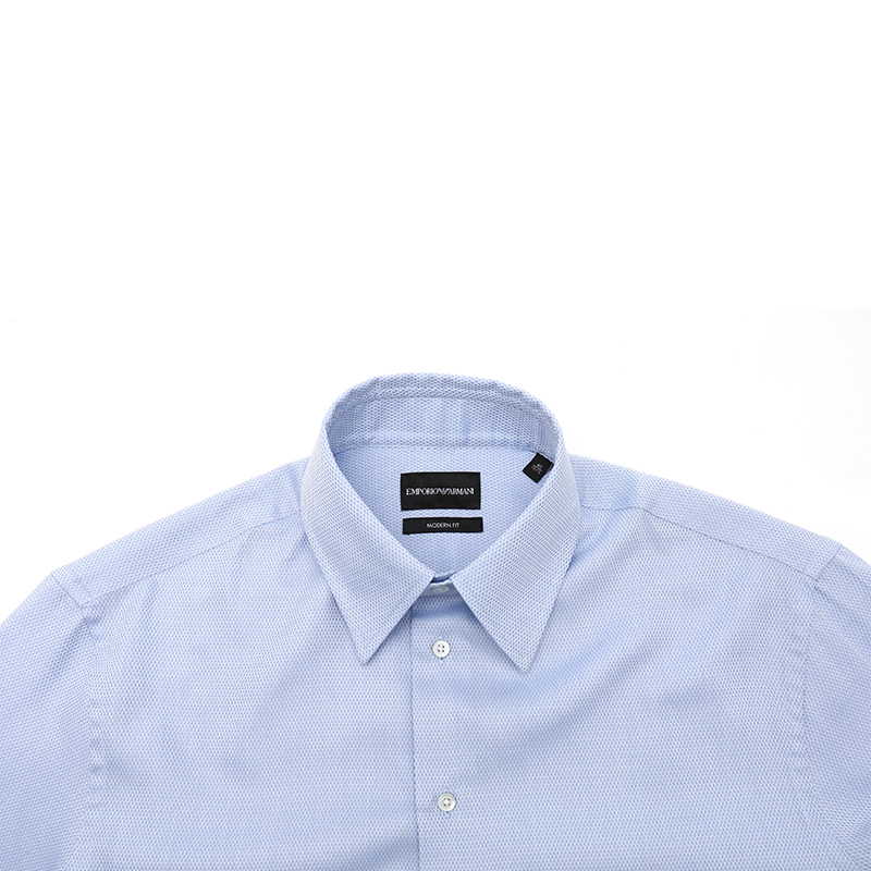 Emporio Armani  Light Blue Jacquard Check Long Sleeve Shirt FW24. EM000194-TE10955-F9024 圖 6