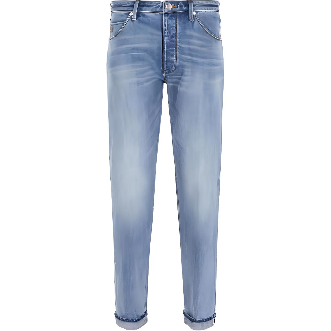 Emporio Armani  Light Blue Relaxed Fit Trim Washed Jeans. 6R1J691-DQTZ1-0943