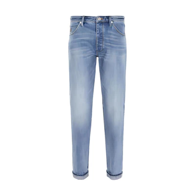Emporio Armani Light Blue Relaxed Fit Trim Washed Jeans. 6R1J691-DQTZ1-0943