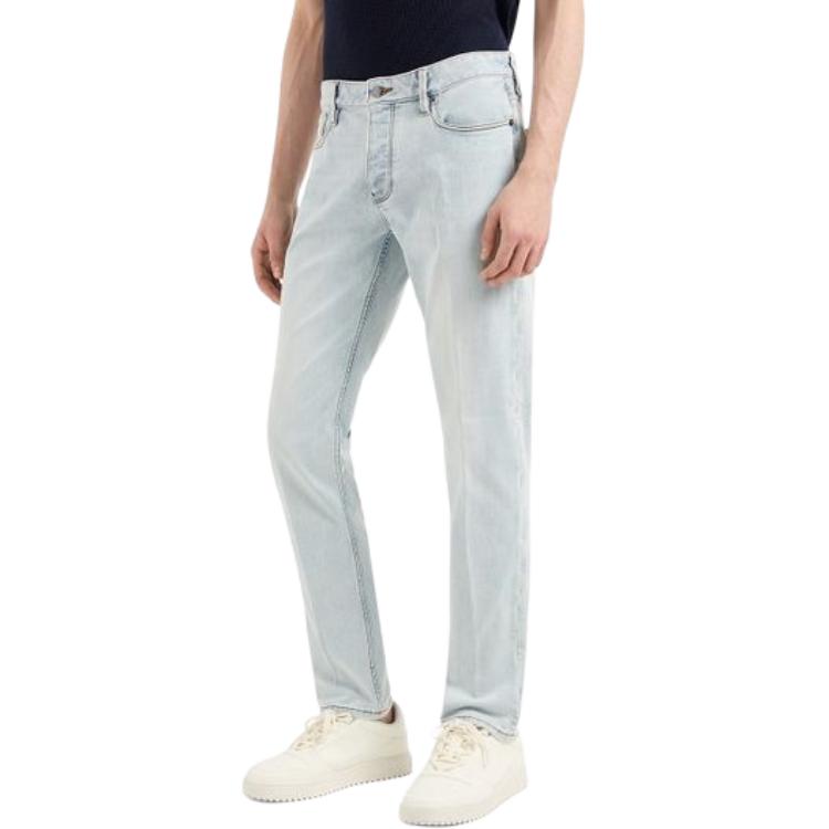 EMPORIO ARMANI  Light Blue Solid Straight-Leg Zip Jeans. 3D1J75-1DTEZ-0943 圖 4