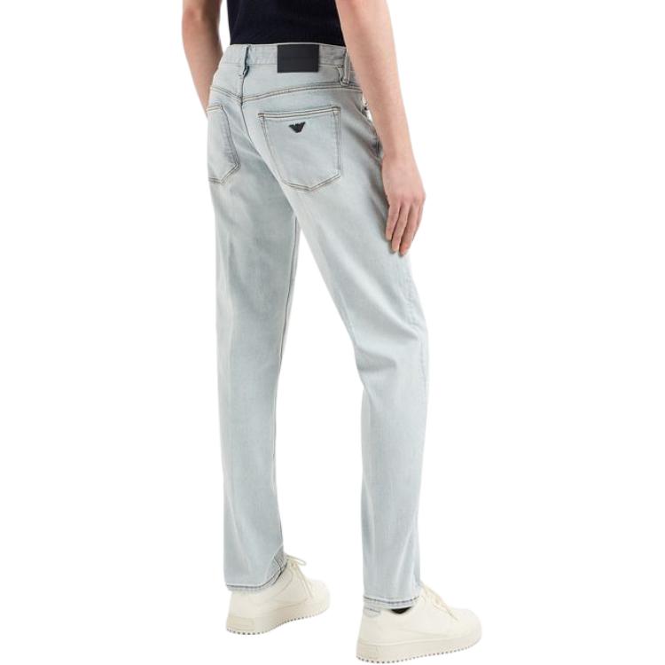 EMPORIO ARMANI  Light Blue Solid Straight-Leg Zip Jeans. 3D1J75-1DTEZ-0943 圖 5