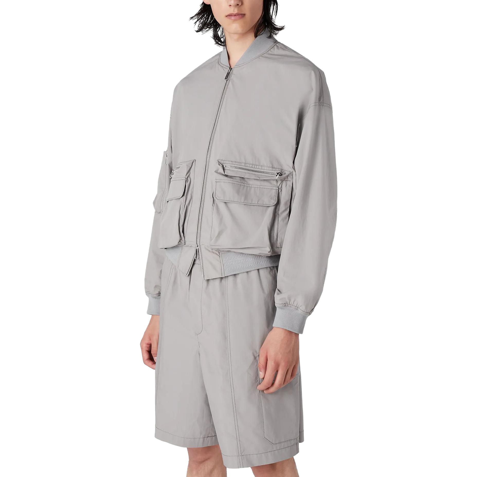 Emporio Armani  Light Gray Multi-Pocket Stand Collar Zip Jacket. 3R1BS31-NVTZ1-0634 圖 3