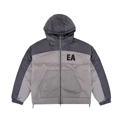 Emporio Armani Light Grey Hooded Embroidered Puffer Jacket 6L1BH8-1NQTZ-01B2