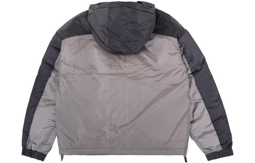 Lookbook Emporio Armani Jaket Puffer Hoodie Bordir Abu-Abu Muda 6L1BH8-1NQTZ-01B2