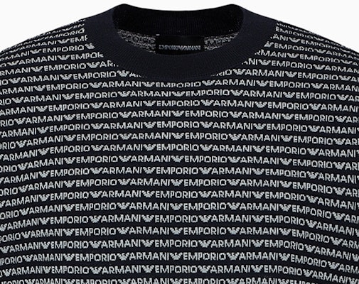 Emporio Armani Logo Crewneck Sweater Navy - SS24 Collection. 3D1MX1-1MMIZ-F906 Details for Emporio Armani Logo Crewneck Sweater Navy - SS24 Collection. 3D1MX1-1MMIZ-F906