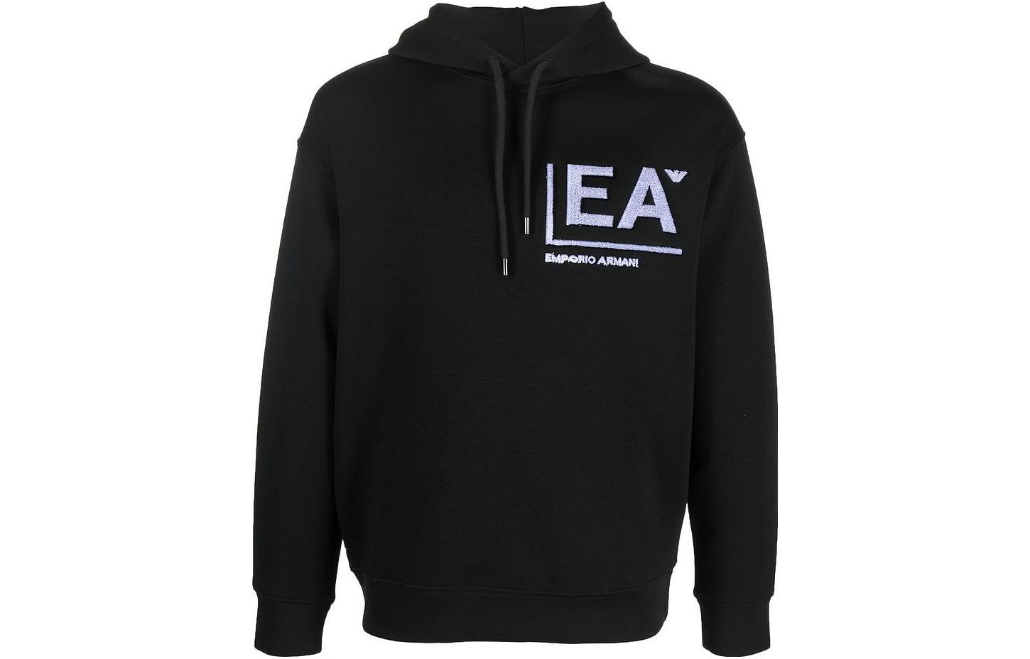 Emporio Armani  Logo Embroidered Hoodie Black Navy Casual Sweatshirt. 6L1MM9-1JHSZ-0058 圖 2