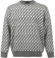 EMPORIO ARMANI Logo Jacquard Knit Sweater Crewneck Grey 6R1MU2-1MMKZ-F430 EMPORIO ARMANI Logo Jacquard Knit Sweater Crewneck Grey 6R1MU2-1MMKZ-F430