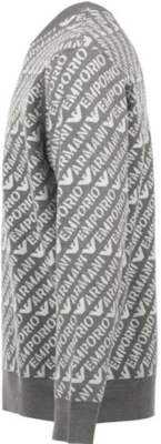 EMPORIO ARMANI Suéter Cuello Redondo Gris con Logo Jacquard Tejido 6R1MU2-1MMKZ-F430 Lookbook EMPORIO ARMANI Suéter Cuello Redondo Gris con Logo Jacquard Tejido 6R1MU2-1MMKZ-F430