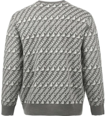 EMPORIO ARMANI Suéter Cuello Redondo Gris con Logo Jacquard Tejido 6R1MU2-1MMKZ-F430 Shop EMPORIO ARMANI Suéter Cuello Redondo Gris con Logo Jacquard Tejido 6R1MU2-1MMKZ-F430