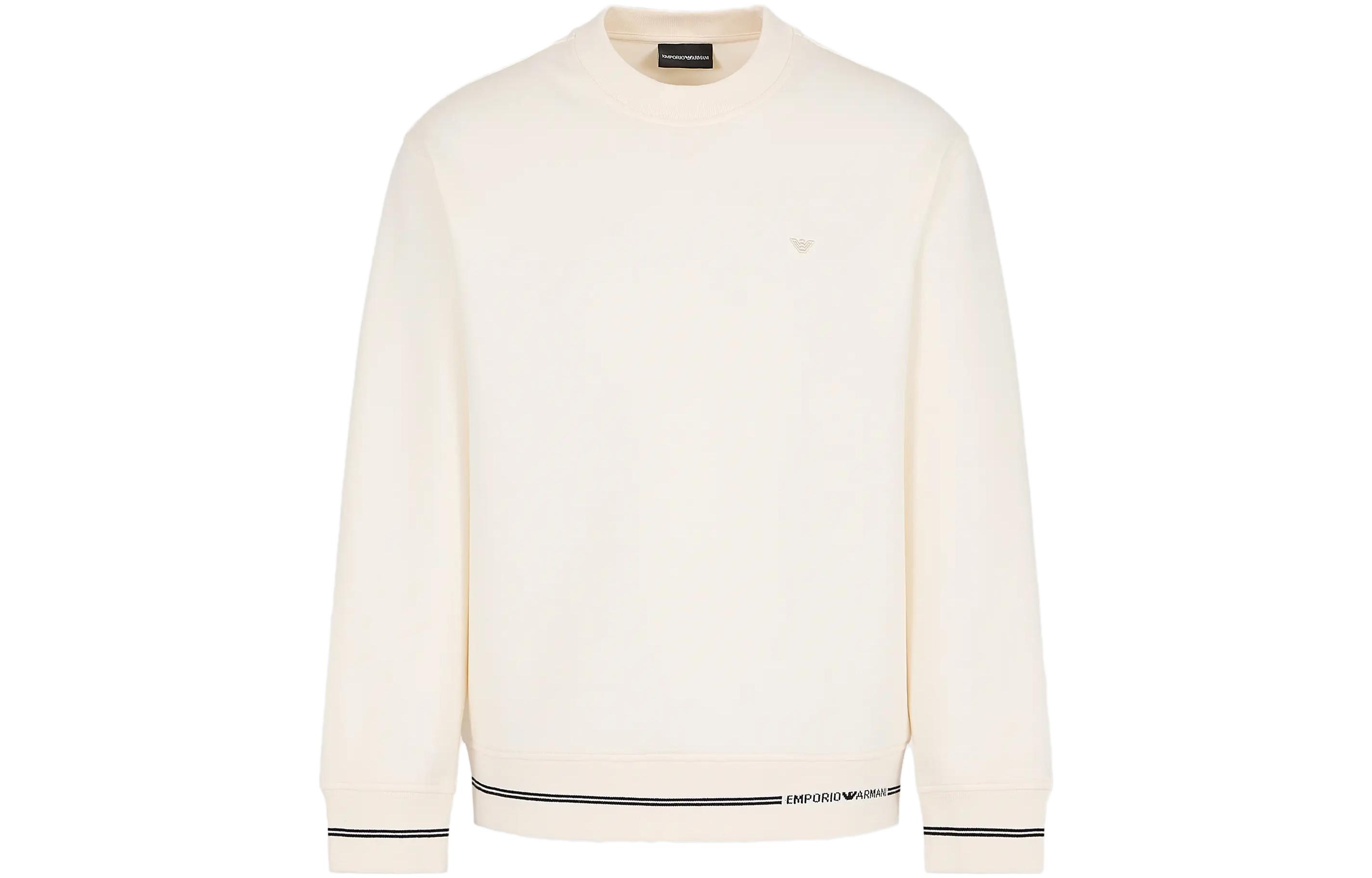 Buy EMPORIO ARMANI  Logo Jacquard Ribbed Crewneck Sweatshirt. 6R1MF2-1JHSZ-01M6