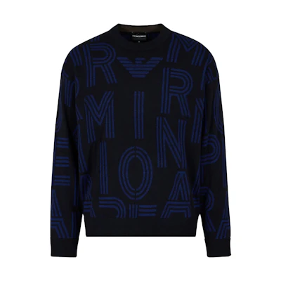 Emporio Armani Logo Knit Crewneck Pullover Sweater. 6R1MXK-1MNKZ-F956