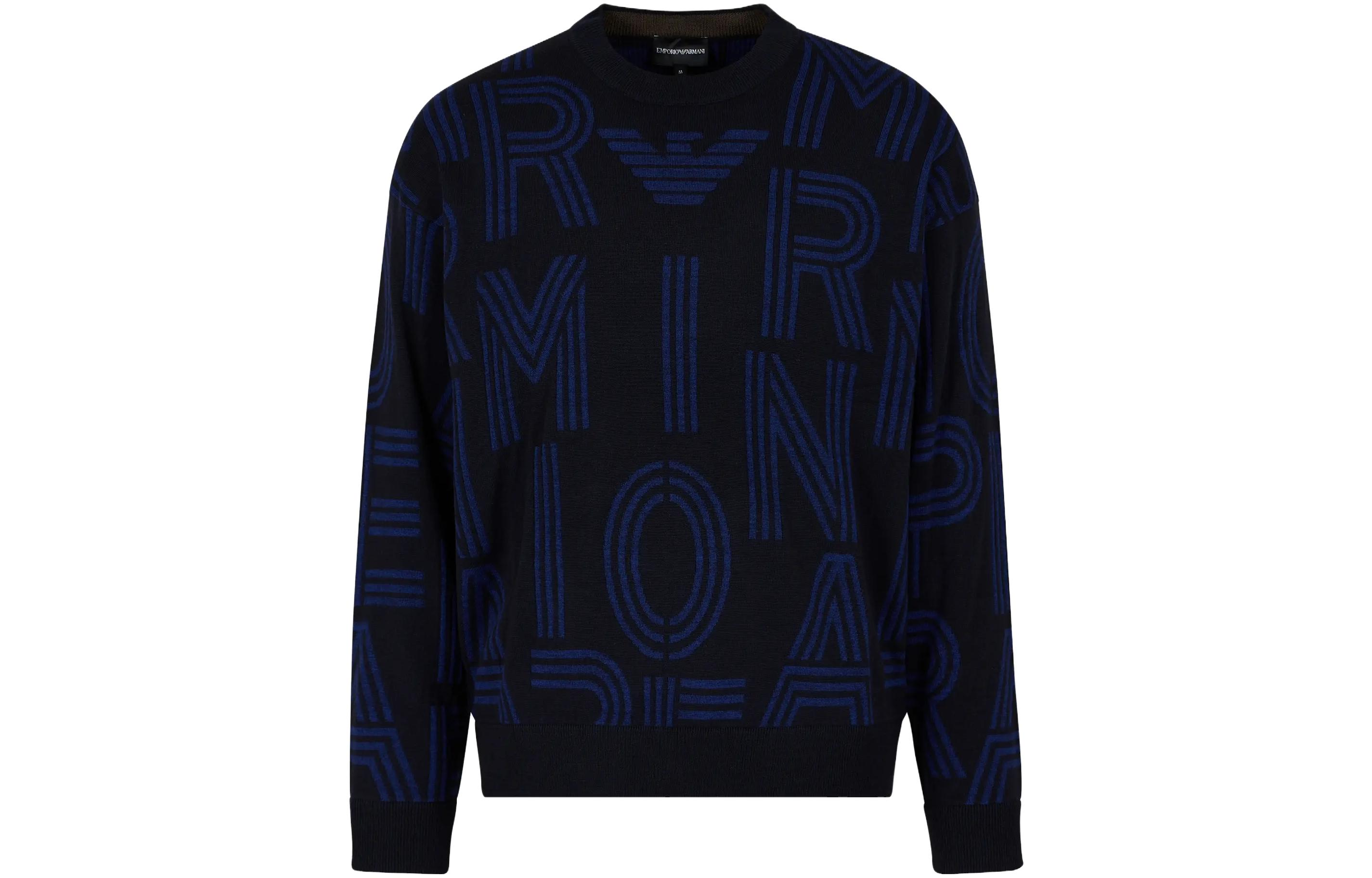 Order Emporio Armani Logo Knit Crewneck Pullover Sweater Lelaki. 6R1MXK-1MNKZ-F956