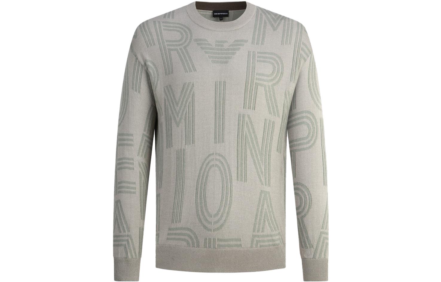 Details for Emporio Armani Logo Knit Crewneck Pullover Sweater Lelaki. 6R1MXK-1MNKZ-F956
