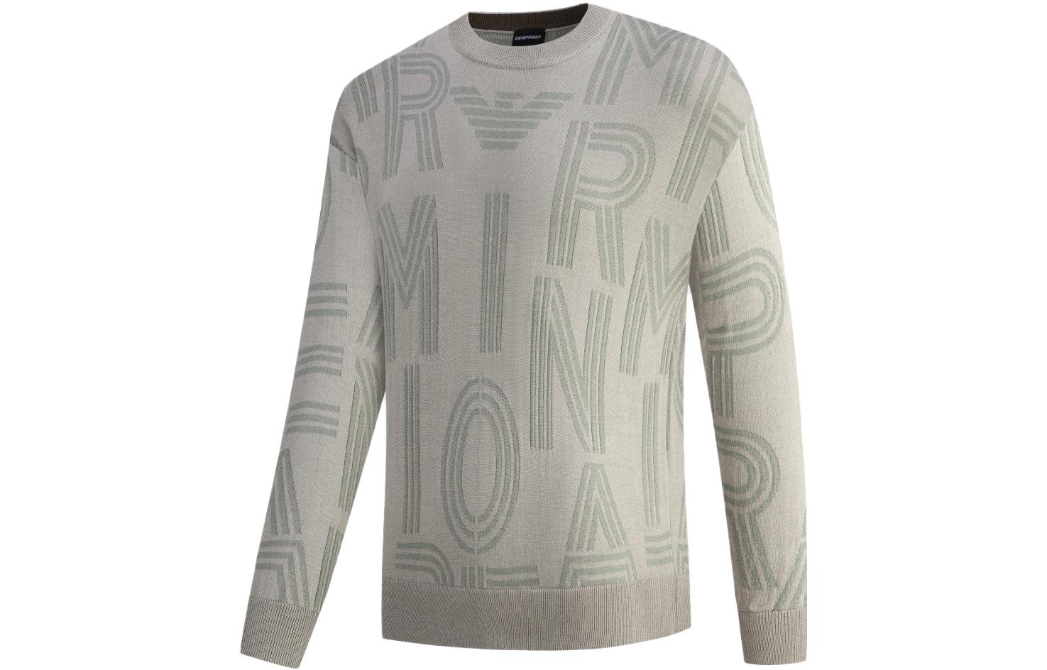 Cheap Emporio Armani Logo Knit Crewneck Pullover Sweater Lelaki. 6R1MXK-1MNKZ-F956