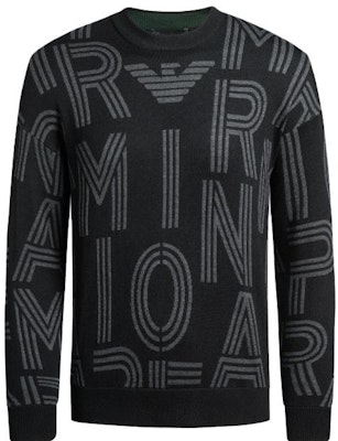 Emporio Armani Logo Knit Crewneck Pullover Sweater Lelaki. 6R1MXK-1MNKZ-F956 1
