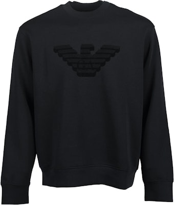 EMPORIO ARMANI Logo Patch Crewneck Oversized Sweatshirt - Black. 6R1MG7-1JHSZ-09S8 Order EMPORIO ARMANI Logo Patch Crewneck Oversized Sweatshirt - Black. 6R1MG7-1JHSZ-09S8