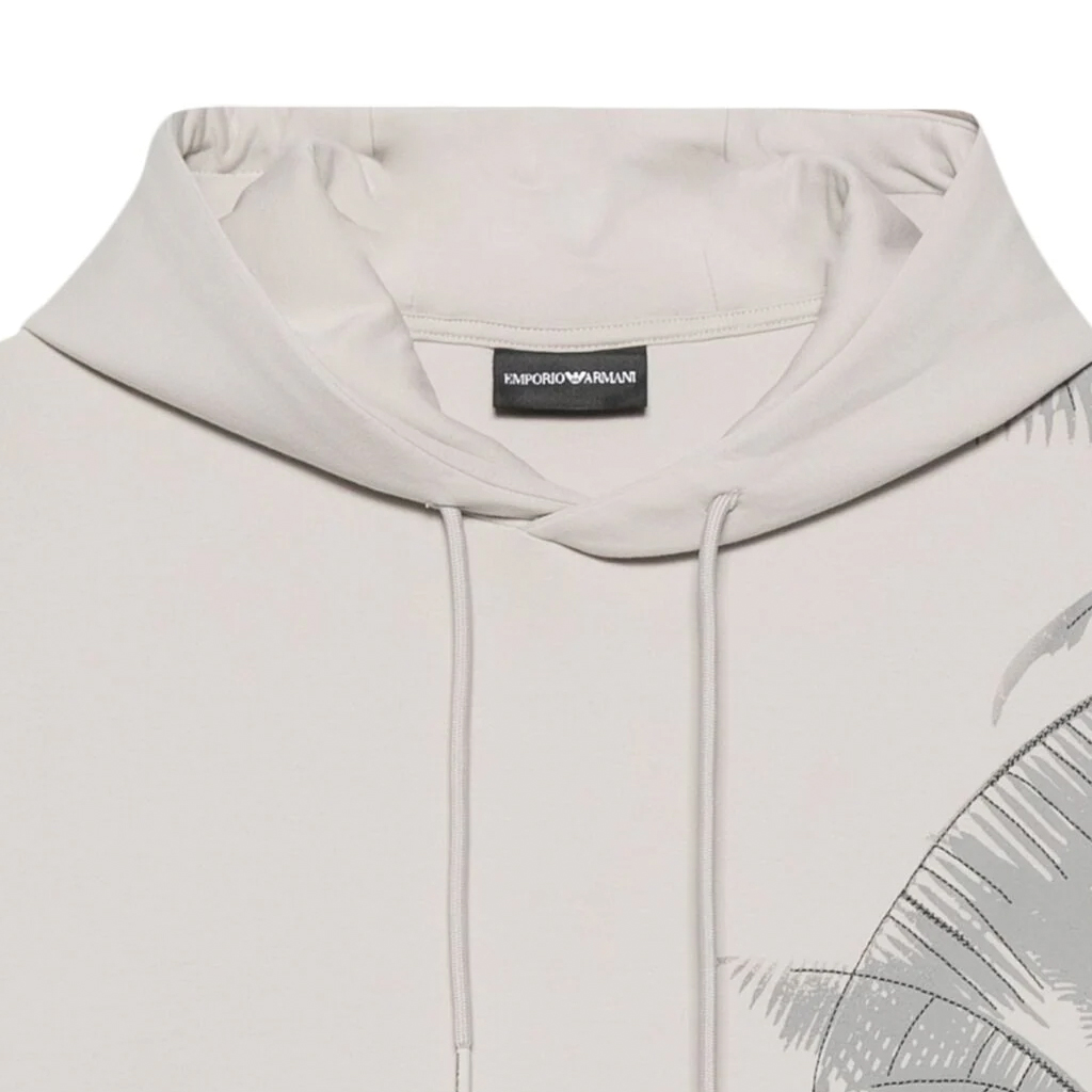 EMPORIO ARMANI  Logo Print Hoodie in Grayish Brown. 3D1M66-1JHSZ 圖 4