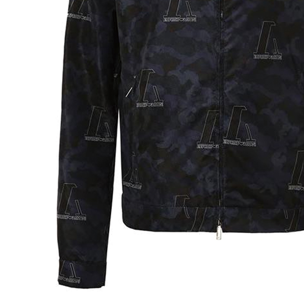 Sizing 安普里奥·阿玛尼标志印花拉链连帽夹克. A1R410-A1306-921