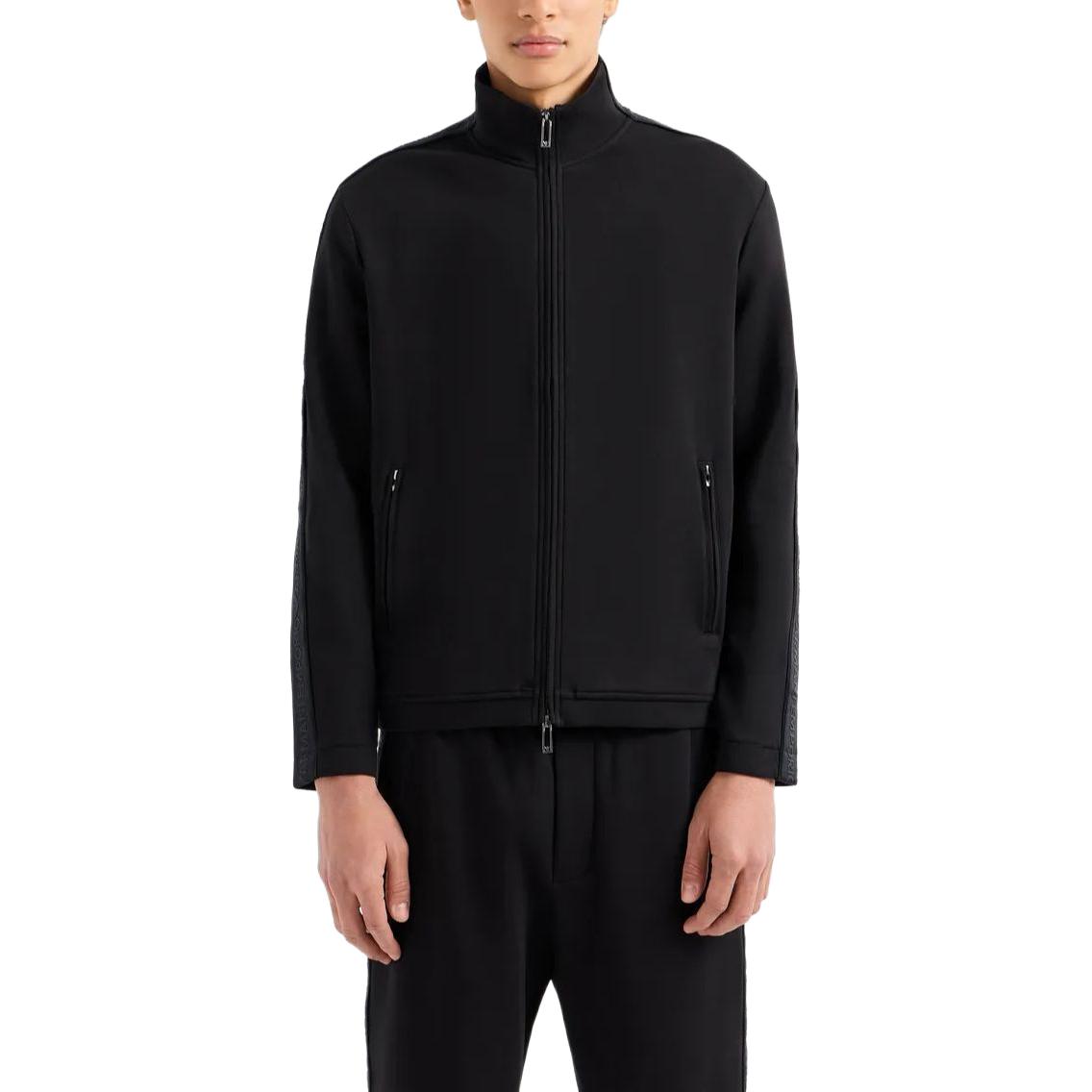 Lookbook Emporio Armani 标志带拉链夹克 黑色 3D1M69-1JHSZ-10999