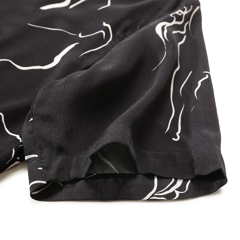 Details for Emporio Armani  Loose Black Short-Sleeve Shirt with Horse Print Design. E31F25-F1022-991