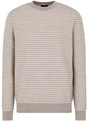 EMPORIO ARMANI Suéter de Punto Suelto a Rayas Cuello Redondo Marrón Claro. 3D1MX1-1MMIZ-F178 Order EMPORIO ARMANI Suéter de Punto Suelto a Rayas Cuello Redondo Marrón Claro. 3D1MX1-1MMIZ-F178