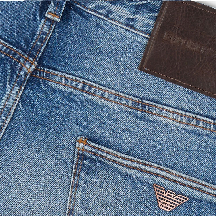 EMPORIO ARMANI  Low-Rise Slim Fit Washed Denim Jeans Blue. 6D1J06-1D97Z-0942 圖 5