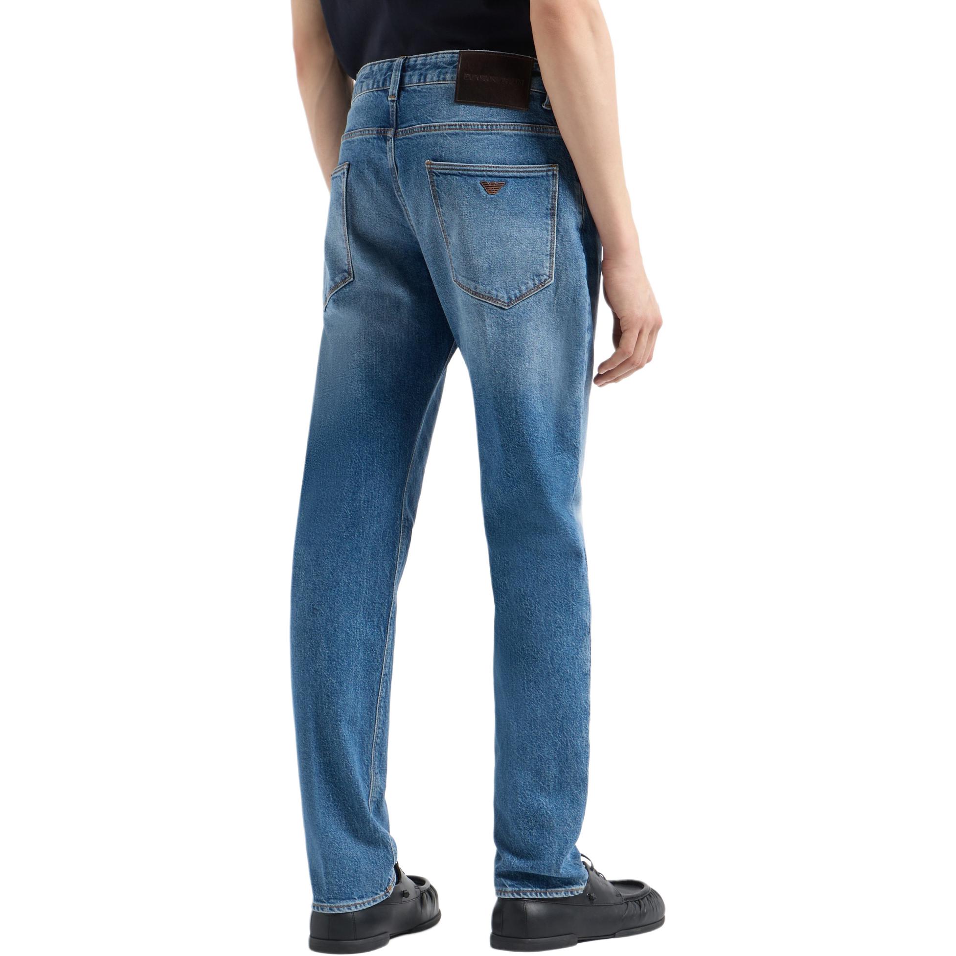 EMPORIO ARMANI  Low-Rise Slim Fit Washed Denim Jeans Blue. 6D1J06-1D97Z-0942 圖 7