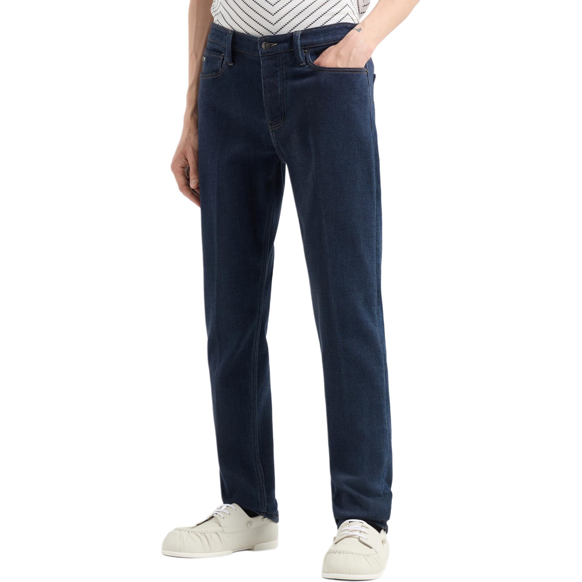 Emporio Armani  Low-Waist Slim Straight Jeans in Washed Denim Blue. 6D1J75-1DTRZ-0941 圖 5