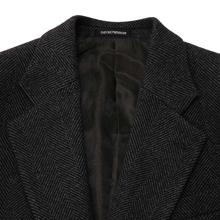 Shop Emporio Armani 中長款深灰色長袖大衣 B1LCX0-B1904-632