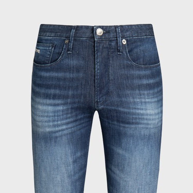 Cheap Emporio Armani 中腰藍色休閒牛仔褲附拉鍊口袋 SS24。 8N1J06-1D16Z-0942