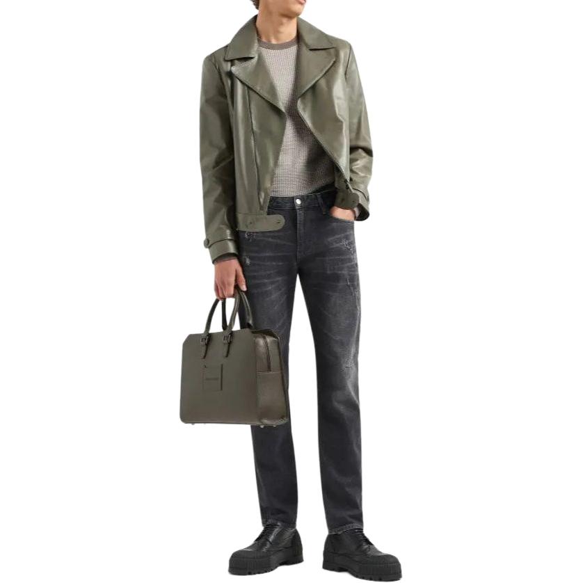 Emporio Armani  Mid-Rise Slim Straight Zip Jeans - Gray 3D1J06-1D06Z-0007 圖 5