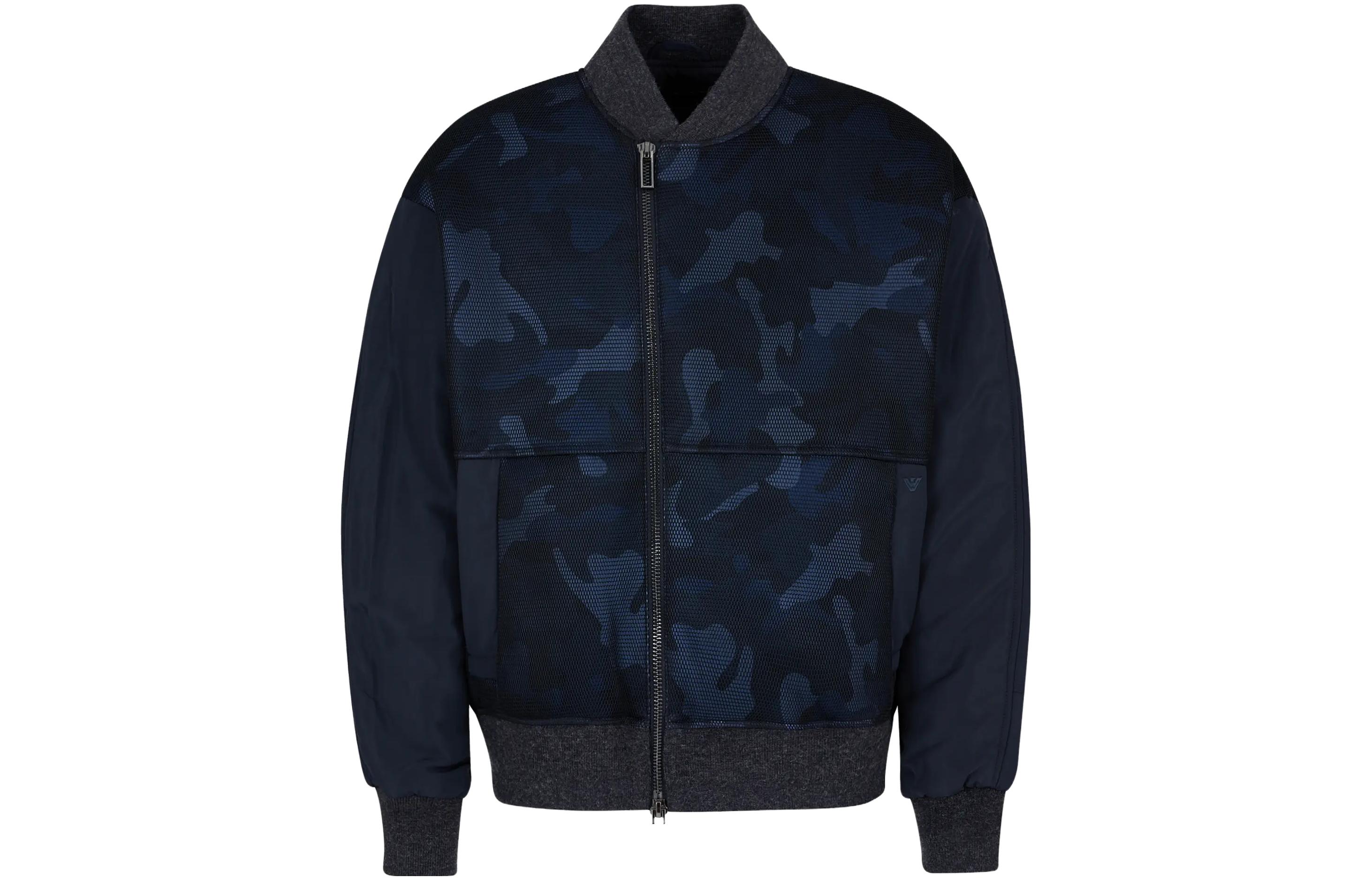 Emporio Armani  Navy Blue Camouflage Print Cotton Jacket. 6R1B77-1NFNZ-0920
