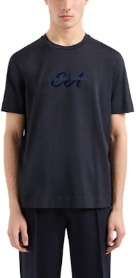 エンポリオアルマーニ ネイビーブルークルーネックロゴ刺繍Tシャツ FW24 6D1TQ8-1JOCZ-0920 Lookbook エンポリオアルマーニ ネイビーブルークルーネックロゴ刺繍Tシャツ FW24 6D1TQ8-1JOCZ-0920