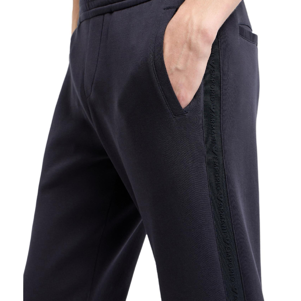 Details for EMPORIO ARMANI  Navy Blue Elastic Waist Jogger Knit Sweatpants. 6D1PK3-1JHSZ-0920