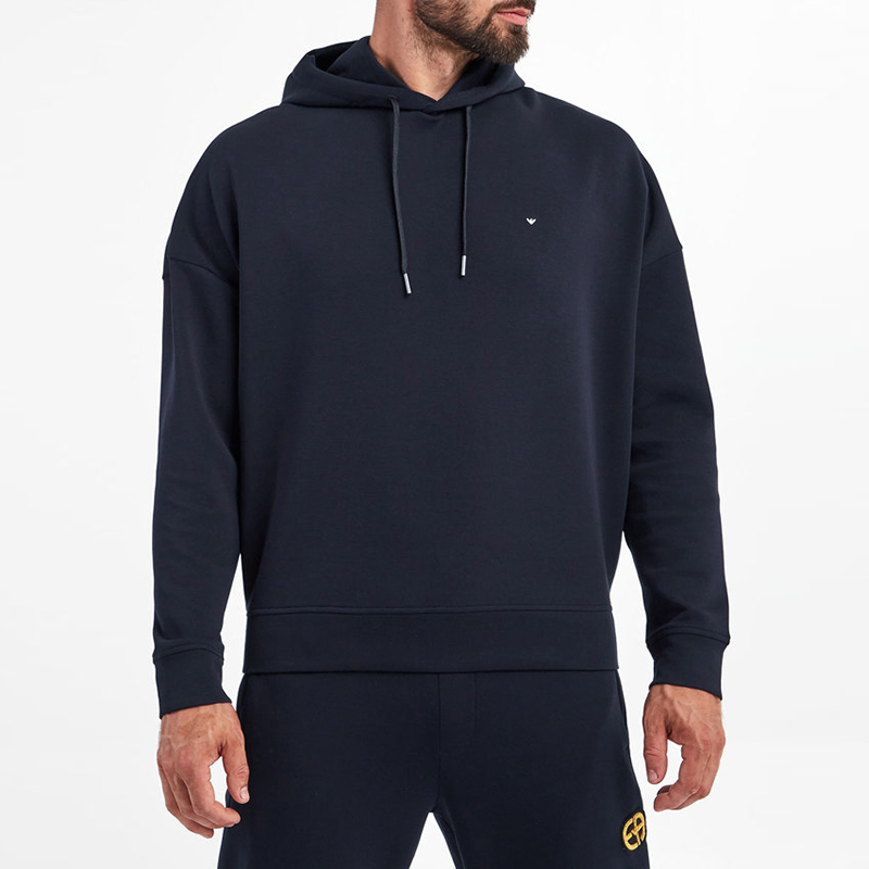 Emporio Armani  Navy Blue Hoodie with Embroidered Eagle Logo. 6L1M79-1JHSZ-09D1 圖 4