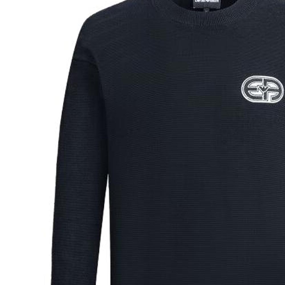 Emporio Armani  Navy Blue Knit Sweater with Logo Embroidery SS23. 3R1MXQ1-MFPZ1-0920 圖 7