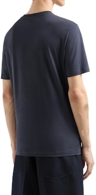 Emporio Armani Navy Blue Letter Embroidery Crew Neck T-Shirt. 6D1T6S-1J7FZ-09U6 Purchase Emporio Armani Navy Blue Letter Embroidery Crew Neck T-Shirt. 6D1T6S-1J7FZ-09U6
