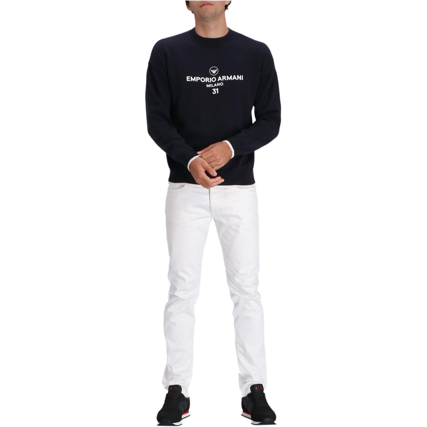 Details for Emporio Armani 海軍藍字母印花圓領長袖上衣. 3L1MT5-1MD4Z-0920