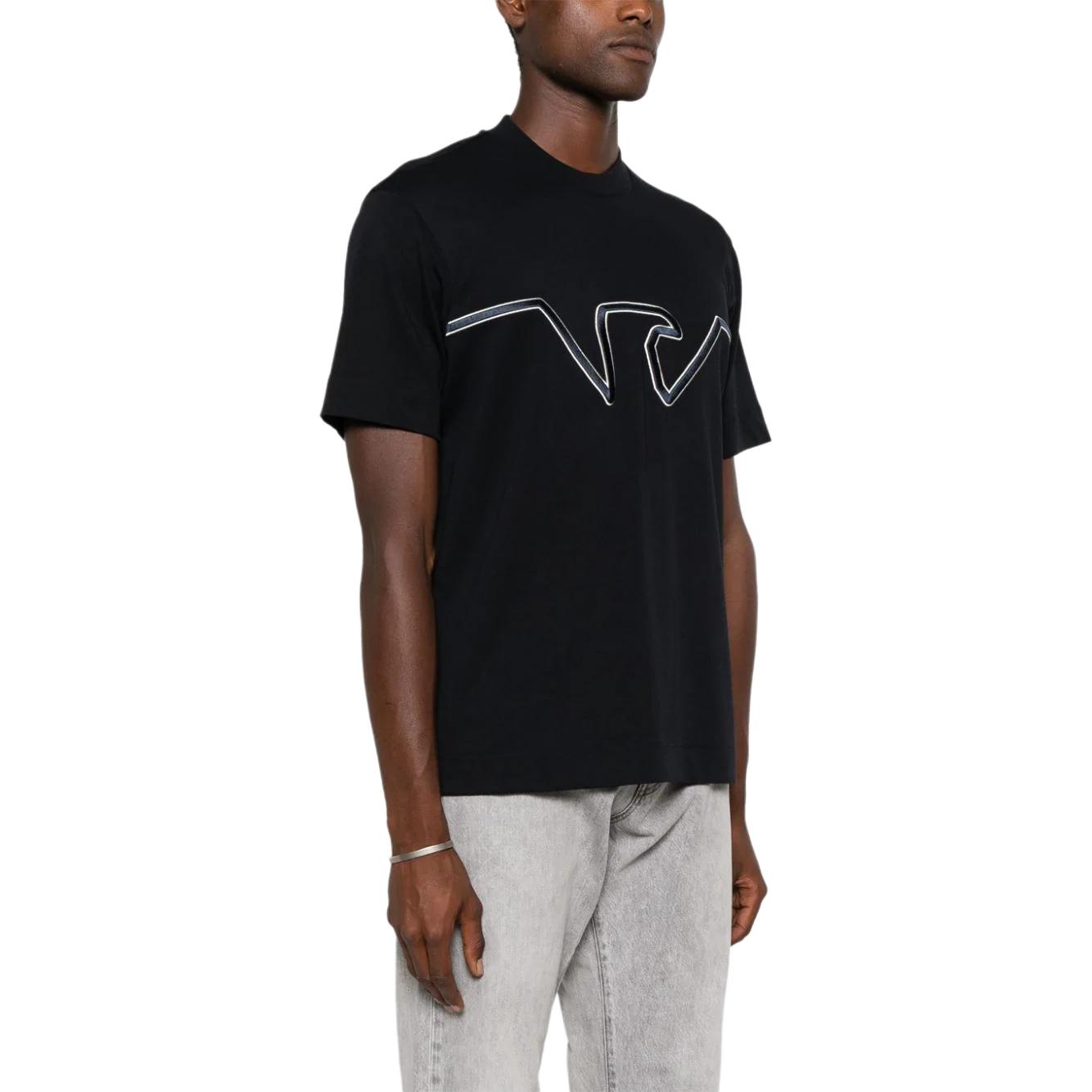 Purchase エンポリオ アルマーニ ネイビーブルー ロゴ刺繍 クルーネック Tシャツ SS24 6D1TQ9-1JWZZ-09U2